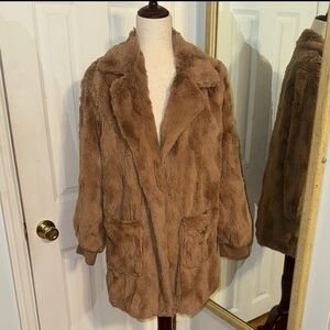 Women's Faux Fur Coat in Tan